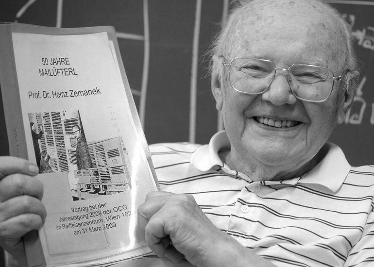 Heinz Zemanek reminiscing about his beginnings at TU Wien in 2014.