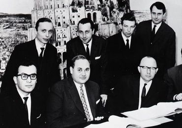 The Mailüfterl team at IBM (Heinz Zemanek second from right in the first row).