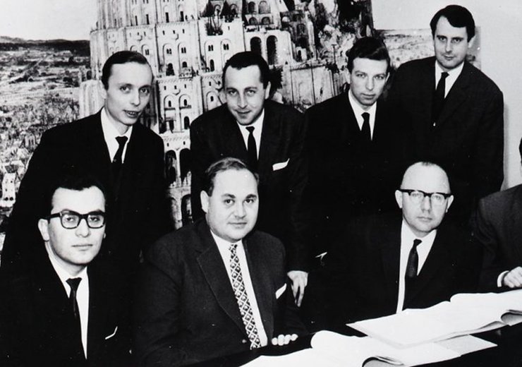 The Mailüfterl team at IBM (Heinz Zemanek second from right in the first row).