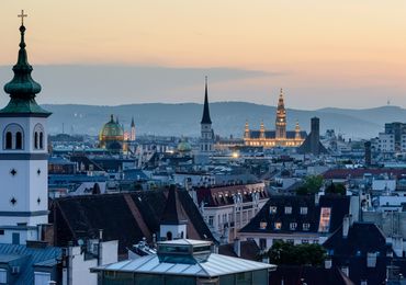 City Hall stands out of central Vienna.