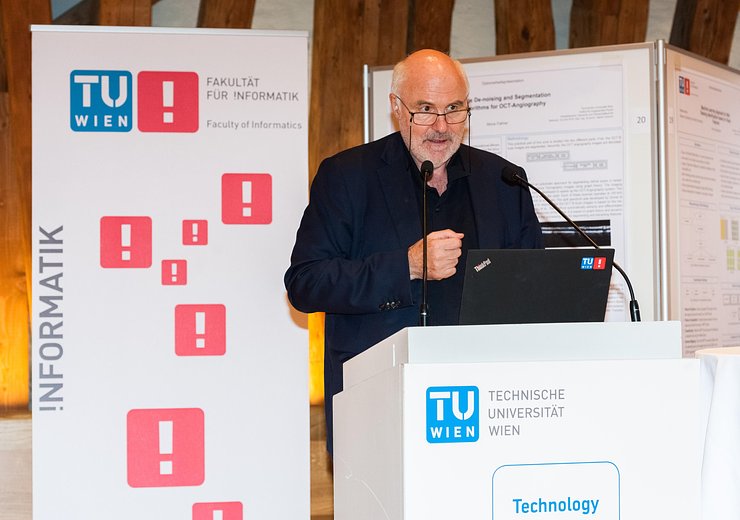 Begrüßungsworte von Hannes Werthner, Dekan der Fakultät für Informatik — Picture: Jan Gott / TU Wien