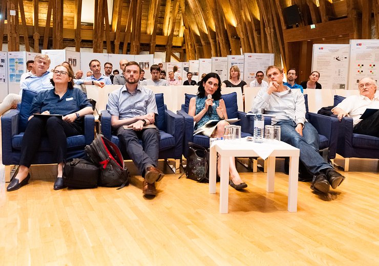 EPILOG-Jury bestehend aus M. Gelautz (Vorsitz), Sascha Hunold, Laura Kovacs, Stefan Schulte und Walter Kropatsch — Picture: Jan Gott / TU Wien
