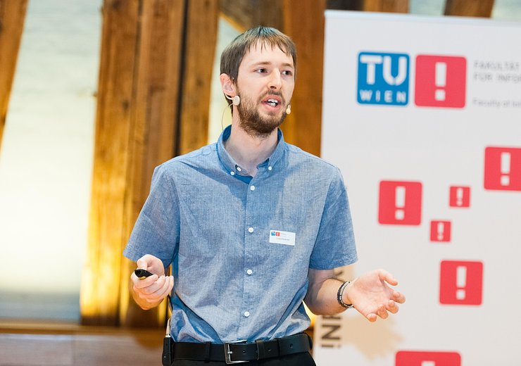Vortrag von Lucas Kletzander — Picture: Jan Gott / TU Wien