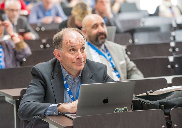 DigHum2019, Jim Larus (EPFL) reflected about “Regulating Artificial Intelligence? Reflecting on Several International Recommendations”. — Picture: Arnold Mike / TU Wien Informatics