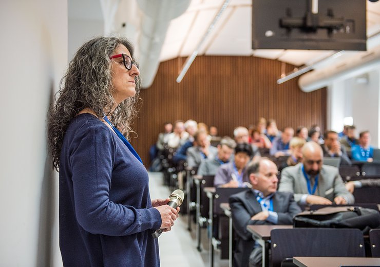 DigHum2019, Hilda Tellioglu (Faculty of Informatics) moderated the second session of the workshop. — Picture: Arnold Mike / TU Wien Informatics