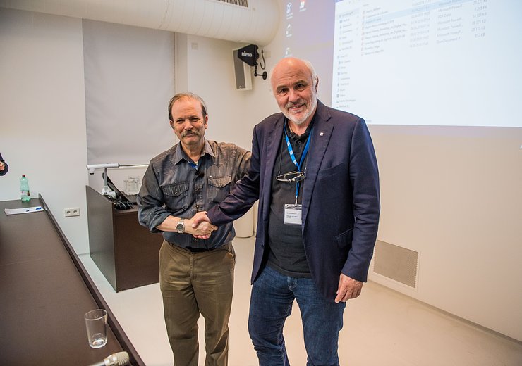 DigHum2019, Moshe Vardi and Hannes Werthner at the DigHum Vienna. — Picture: Arnold Mike / TU Wien Informatics