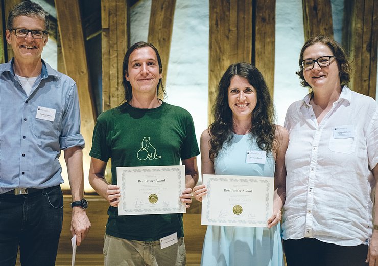Winners of the Best Poster Award Christian Kapeller and Romana Jakob with TU Wien Informatics’ Reinhard Pichler and Margrit Gelautz. — Picture: Amélie Chapalain / TU Wien Informatics