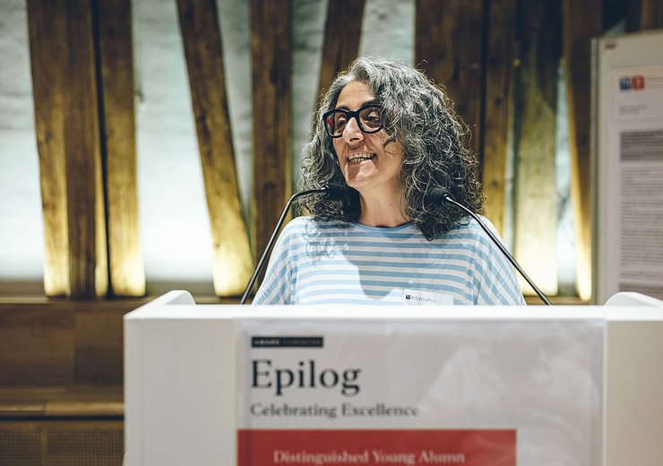 Dean for Academic Affairs, Hilda Tellioglu, presents the recent graduates of our Excellence Program Bachelor with Honors. — Picture: Amélie Chapalain / TU Wien Informatics