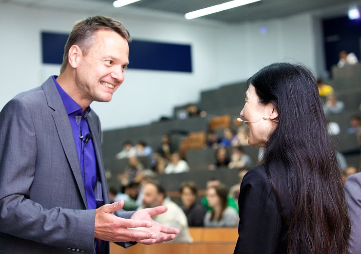 Stefan Szeider and Jeannette Wing at the Vienna Gödel Lecture 2016. — Picture: Nadja Meister / TU Wien Informatics