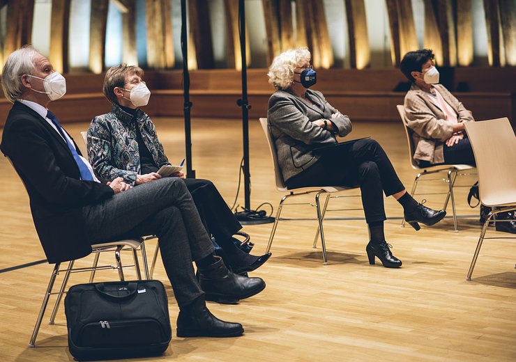 Gerhard Friedrich, Dean Gerti Kappel, Rector Sabine Seidler, Helga Nowotny — Picture: Amélie Chapalain / TU Wien Informatics