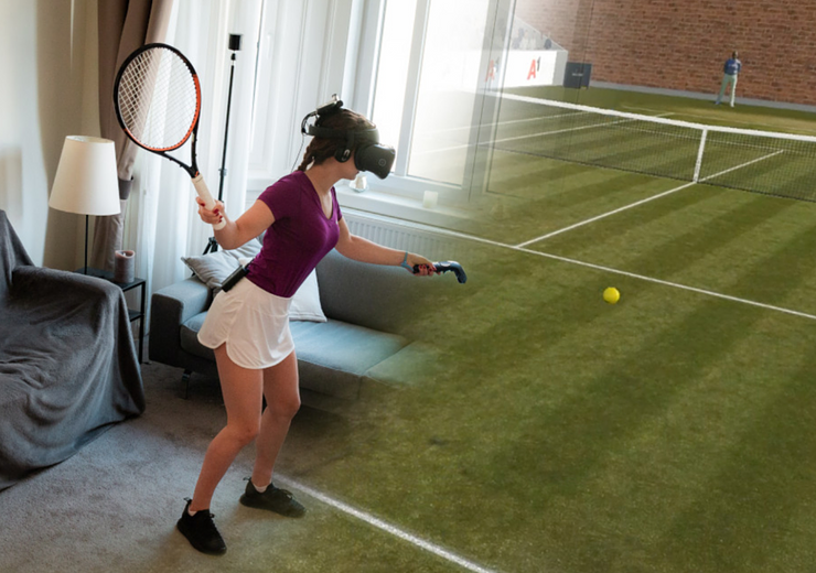 Tennis training in the living room