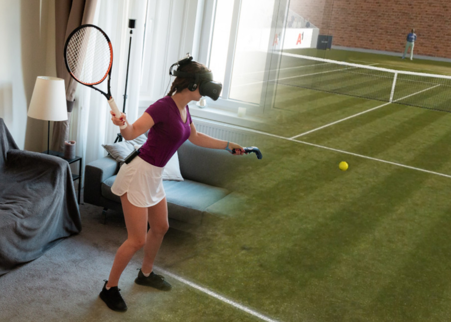 Tennis training in the living room