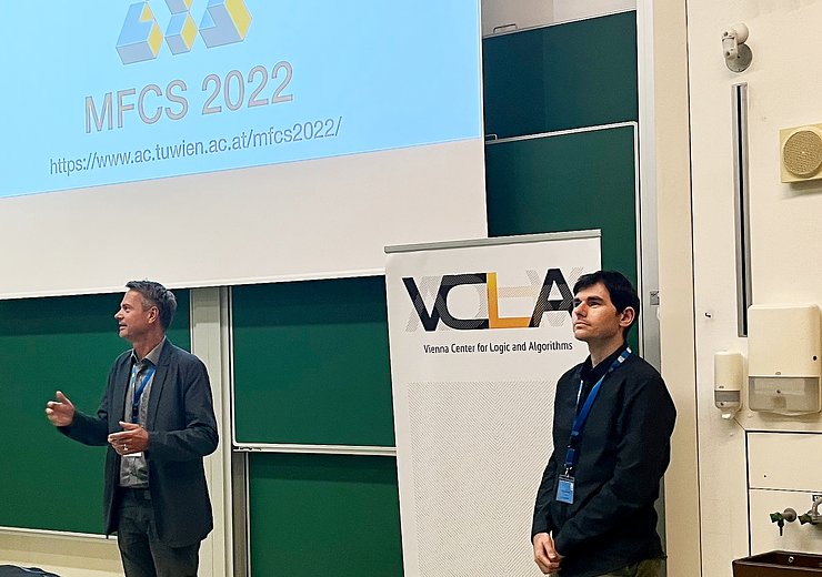 Thomas Szeider and VCLA International Student Awards Committee Co-Chair Robert Ganian at the MFCS. — Picture: VCLA