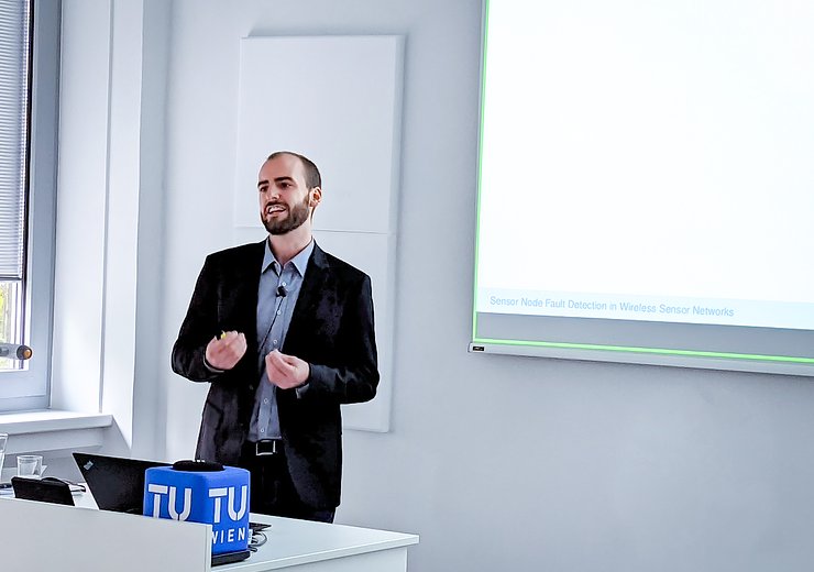 Dominik Widhalm's state-of-the-art talk on sensor node fault detection in wireless networks convinced the committee.