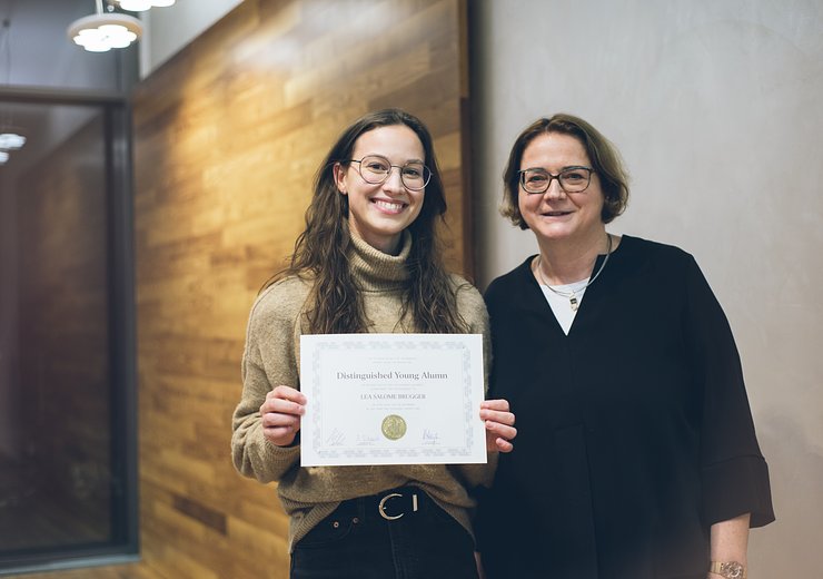 Distinguished Young Alumn Lea Brugger with Margrit Gelautz. — Picture: Amélie Chapalain / TU Wien Informatics