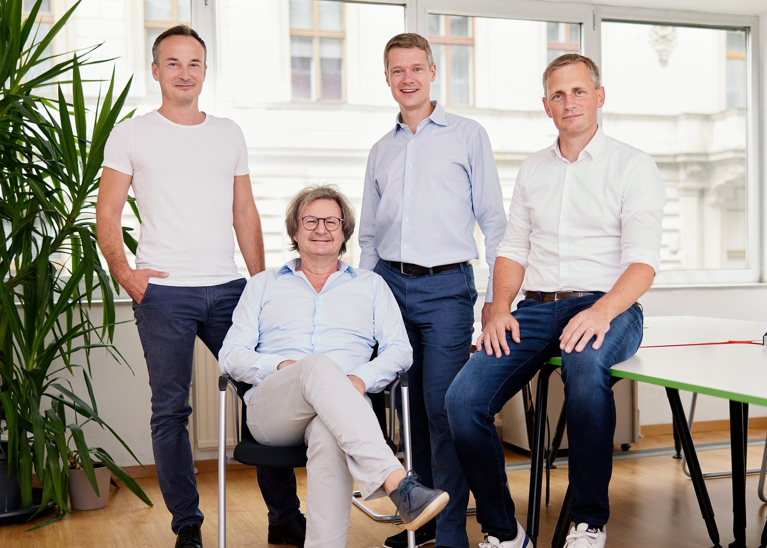 ecosio's founders fLtR: Marco Zapletal, Christian Huemer, Christoph Ebm and Philipp Liegl