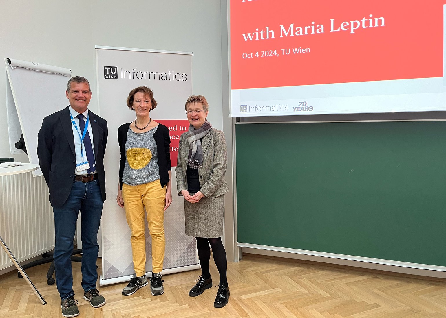 Rector Jens Schneider, ERC President Maria Leptin and Dean Gerti Kappel