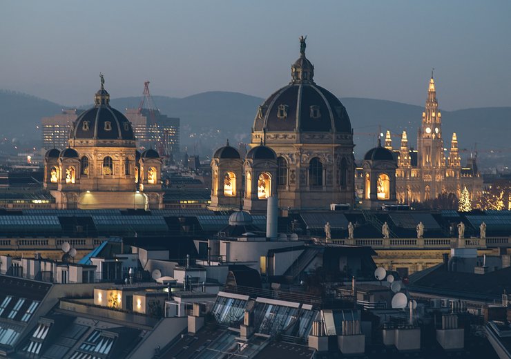 TUtheSky, where the ceremony took place, offered a beautiful view over Vienna's city center — Picture: Amélie Chapalain / TU Wien Informatics