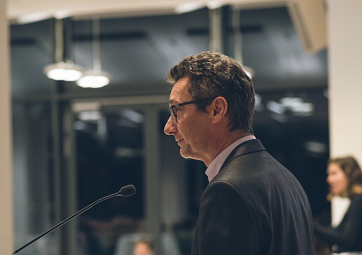 Andreas Steininger, Director of the Doctoral School at TU Wien Informatics, introducing the Best Dissertation Award — Picture: Amélie Chapalain / TU Wien Informatics