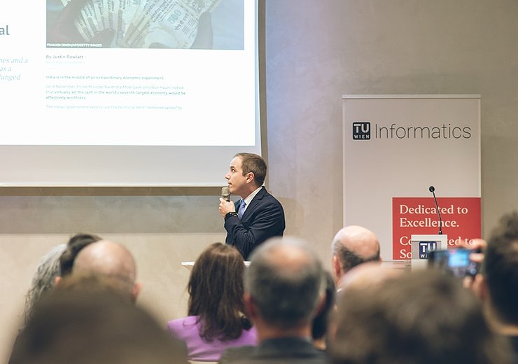 Lukas Aumayr, winner of the Best Dissertation Award, presenting his Dissertation — Picture: Amélie Chapalain / TU Wien Informatics