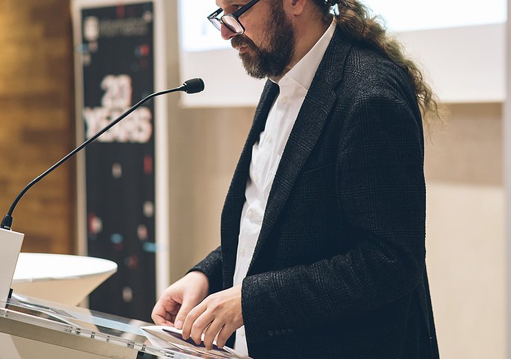 Stefan Woltran, host of the Informatics Awards — Picture: Amélie Chapalain / TU Wien Informatics