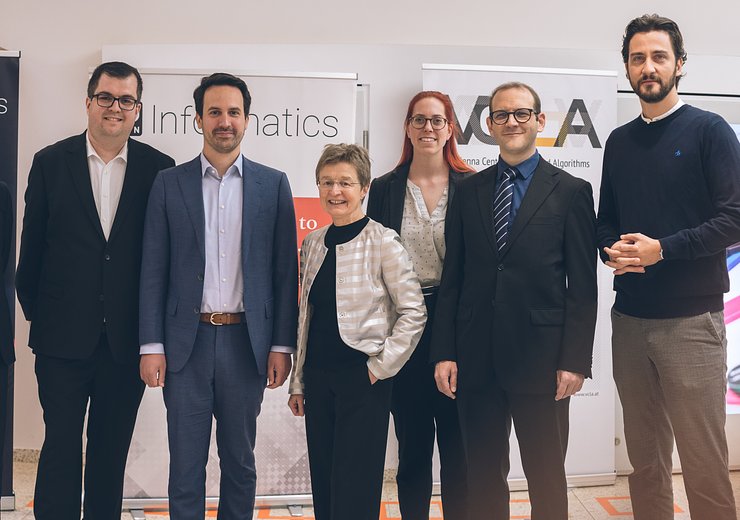 fLtR: Jens Schneider, René Röpke, Christoph Wiederkehr, Gerti Kappel, Martina Landman, Tobias Kohn, and Lukas Lehner — Picture: Amélie Chapalain / TU Wien Informatics