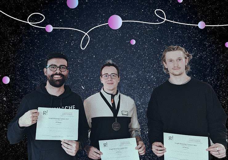 Winning Team in the Creative Contest 2025: Guilherme Monteiro Oliveira, Florian Saß, Jakob Speitkamp (from left to right)