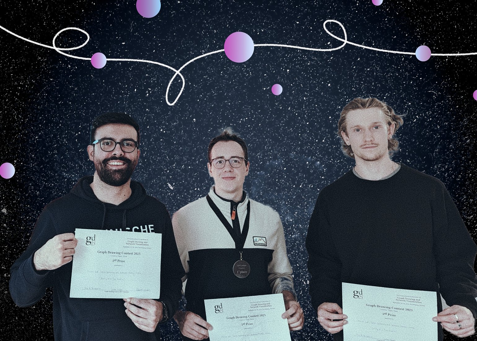 Winning Team in the Creative Contest 2025: Guilherme Monteiro Oliveira, Florian Saß, Jakob Speitkamp (from left to right)
