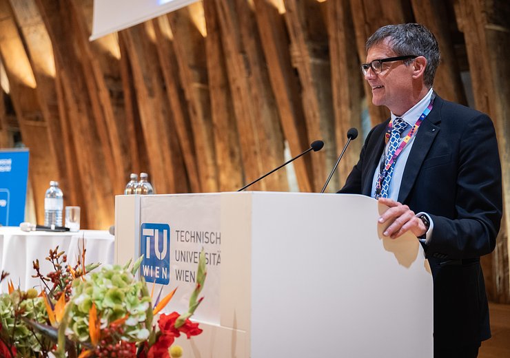 TU Wien Rector Jens Schneider opened the event — Picture: Markus Hollo / TU Wien Informatics