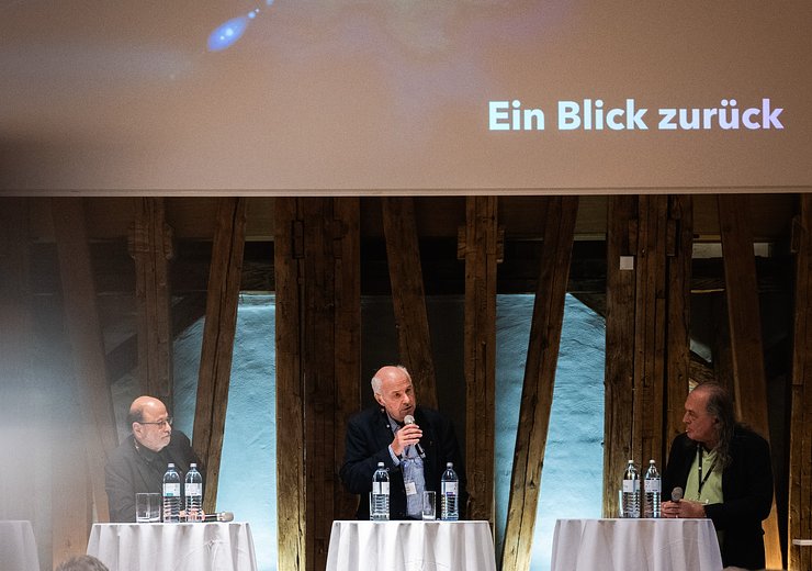 A Min Tjoa, Hannes Werthner, and Hardy Hanappi — Picture: Markus Hollo / TU Wien Informatics