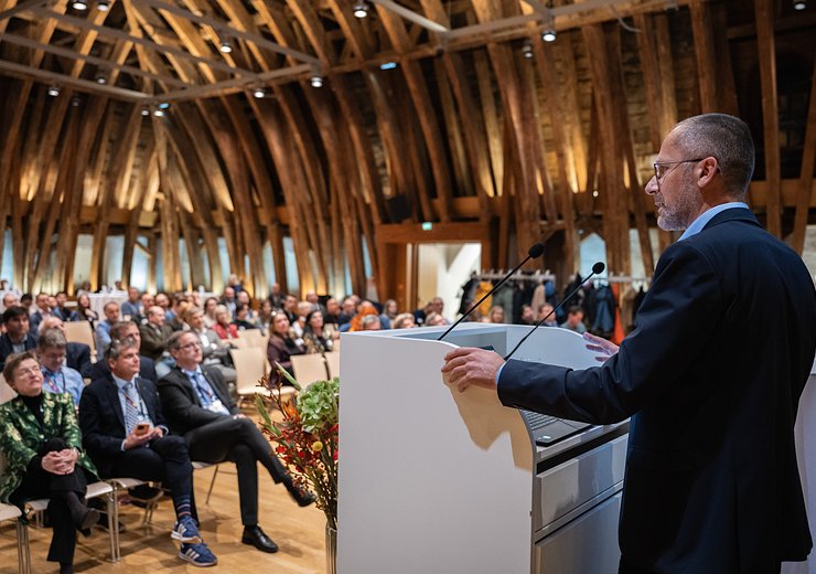 During Martin Bichler's keynote — Picture: Markus Hollo / TU Wien Informatics