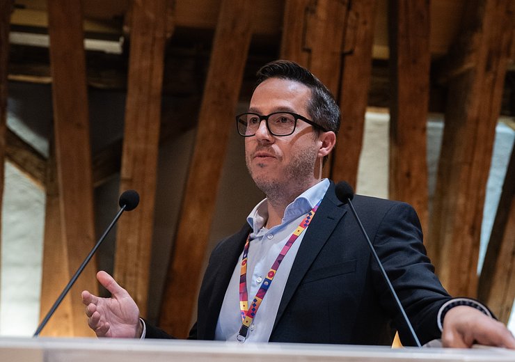 Dominik Bork, moderator of the panel and Professor at TU Wien — Picture: Markus Hollo / TU Wien Informatics