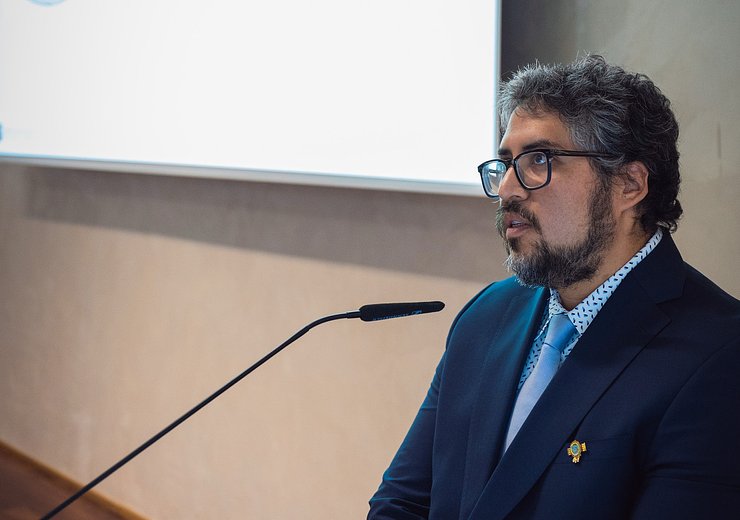 Hugo introducing his Dissertation — Picture: Markus Hollo / TU Wien Informatics