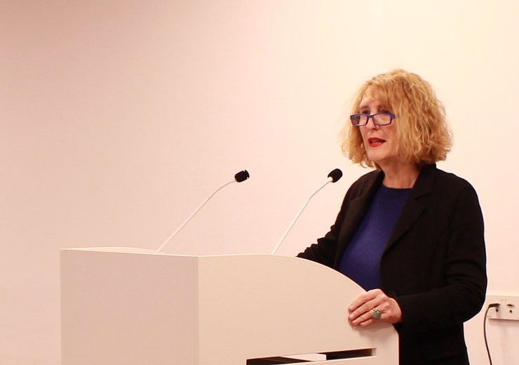 Ulrike Sych, Rector of the University of Music and Performing Arts Vienna, welcoming the audience on the third day of the Festival — Picture: TU Wien Informatics