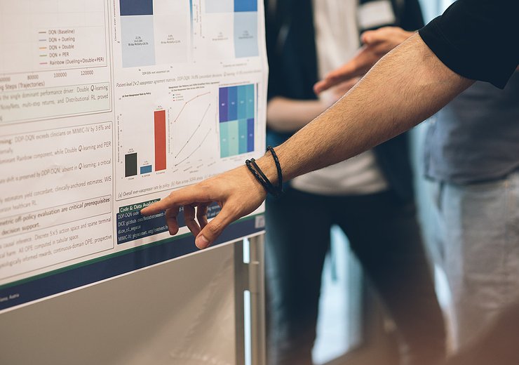 Poster Session at the 5th CAIML Symposium — Picture: Amélie Chapalain / TU Wien Informatics