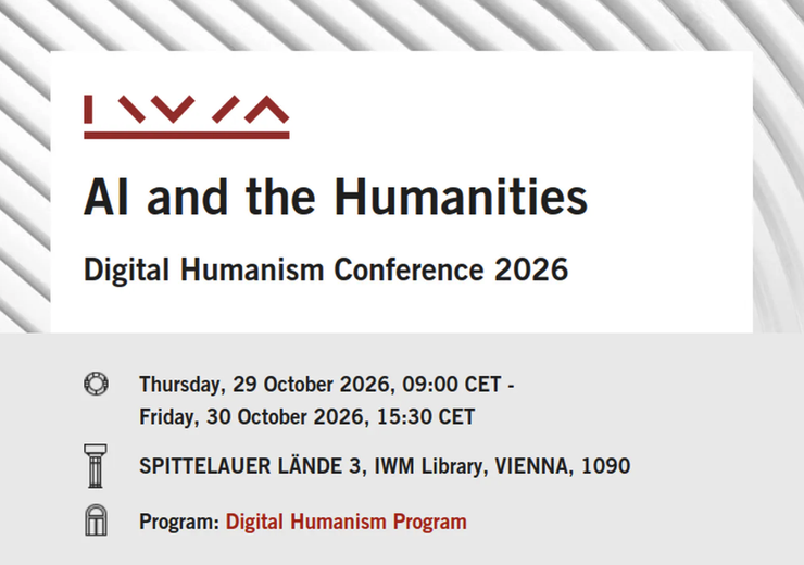 AI and the Humanities – Digital Humanism Conference 2026