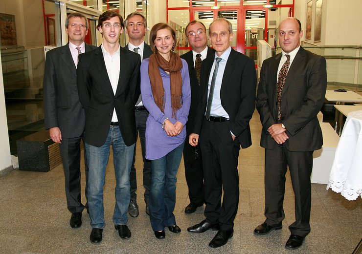 Gruppenbild, v.l.n.r.: H. Ludwar, P. Krenn, Moderaror P. Sempelmann, I. Brandic, H. Proyer, G. Steinhardt, M. Balaz
