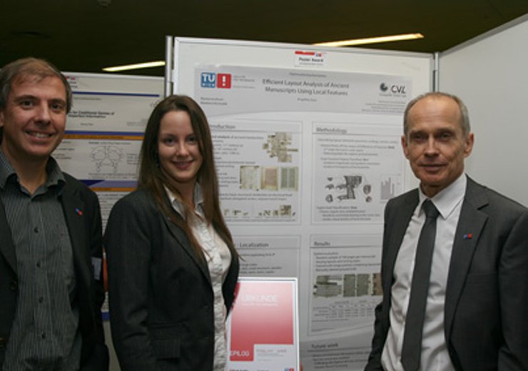 Poster-Award sponsored by Bank Austria - v.l.: R. Sablatnig, A. Garz und G. Steinhardt.