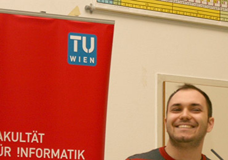R. Preiner präsentiert mit M. Labschütz (vorne) Computergraphik-Demos. — Picture: TU Wien Informatics