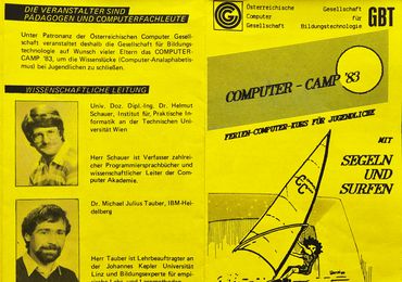  Ad for the first computer summer camp in Gmunden, with hundreds to follow. 