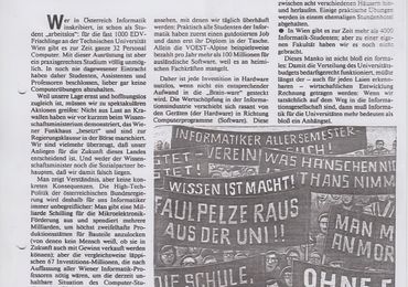 A commentary by Schauer on the demonstrations in the Austrian news magazine “Profil”.