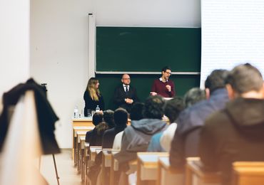 Jessica Cauchard, Paweł W. Woźniak and Daniel Müller-Gritschneder answering questions from the audience after their lectures — Picture: Amélie Chapalain / TU Wien Informatics