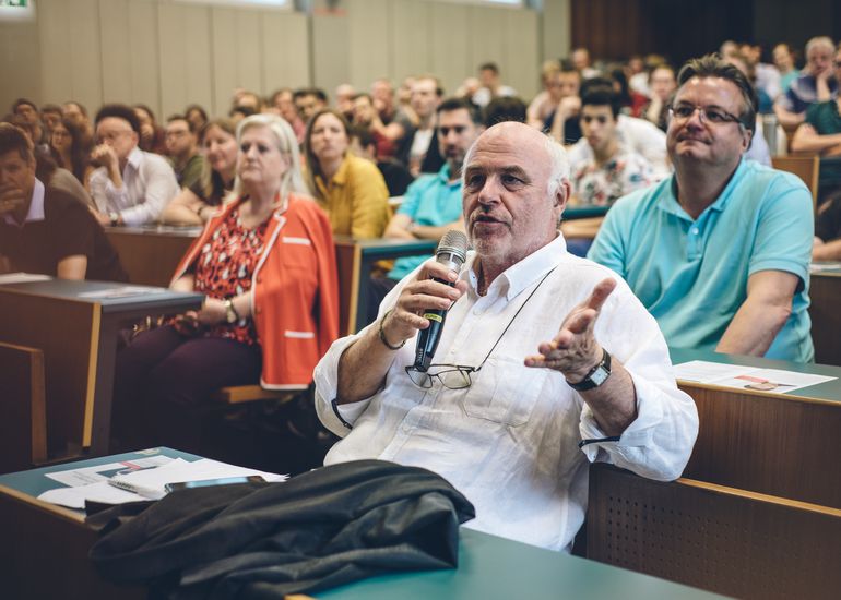 Former Dean Hannes Werthner in action.